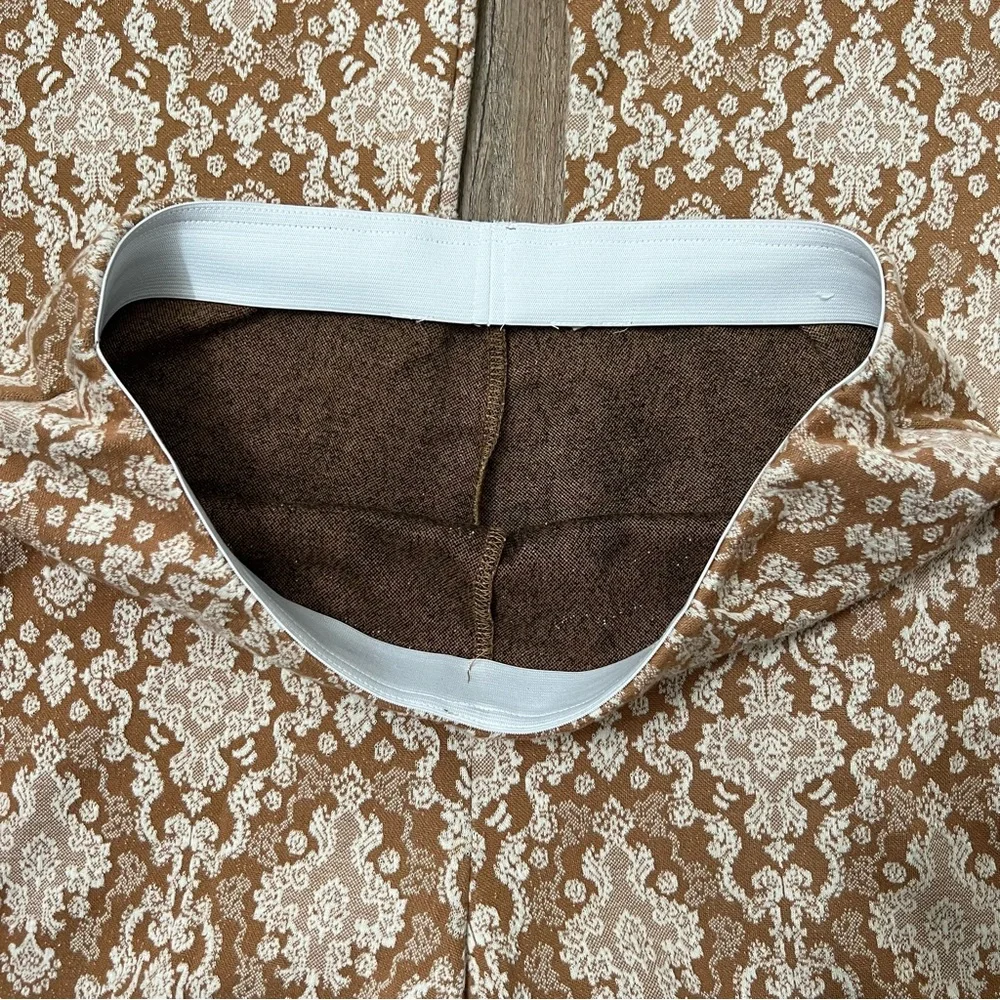 Soft Surroundings Sumptuous Pull‎ on Tan Ivory Wide Leg Flare Pants